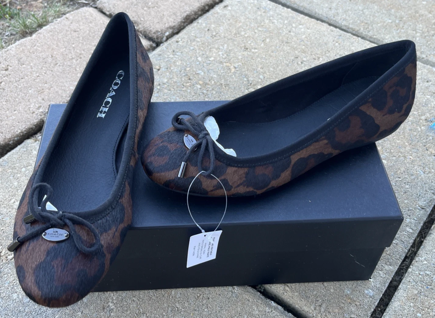 Coach Lara Ballet Flats Wildbeast Print Haircalf Slip-On Shoes Flats Size 7M