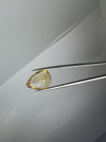 CITRINO NATURALE 3,94CT taglio GOCCIA 10x15mm PIETRA PREZIOSA - Imagen 4 de 5