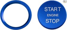 Aluminum Car Engine Start Stop Push Button Cover, Key Ignition Swi Color: Blue