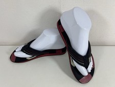 Urban Beach Black & Red Fabric Toe Post Thong Flip Flops Foam Flat Sandals UK4