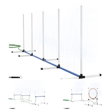 PawHut Dog Agility Training Equipment Set with Spray Water Tube, White