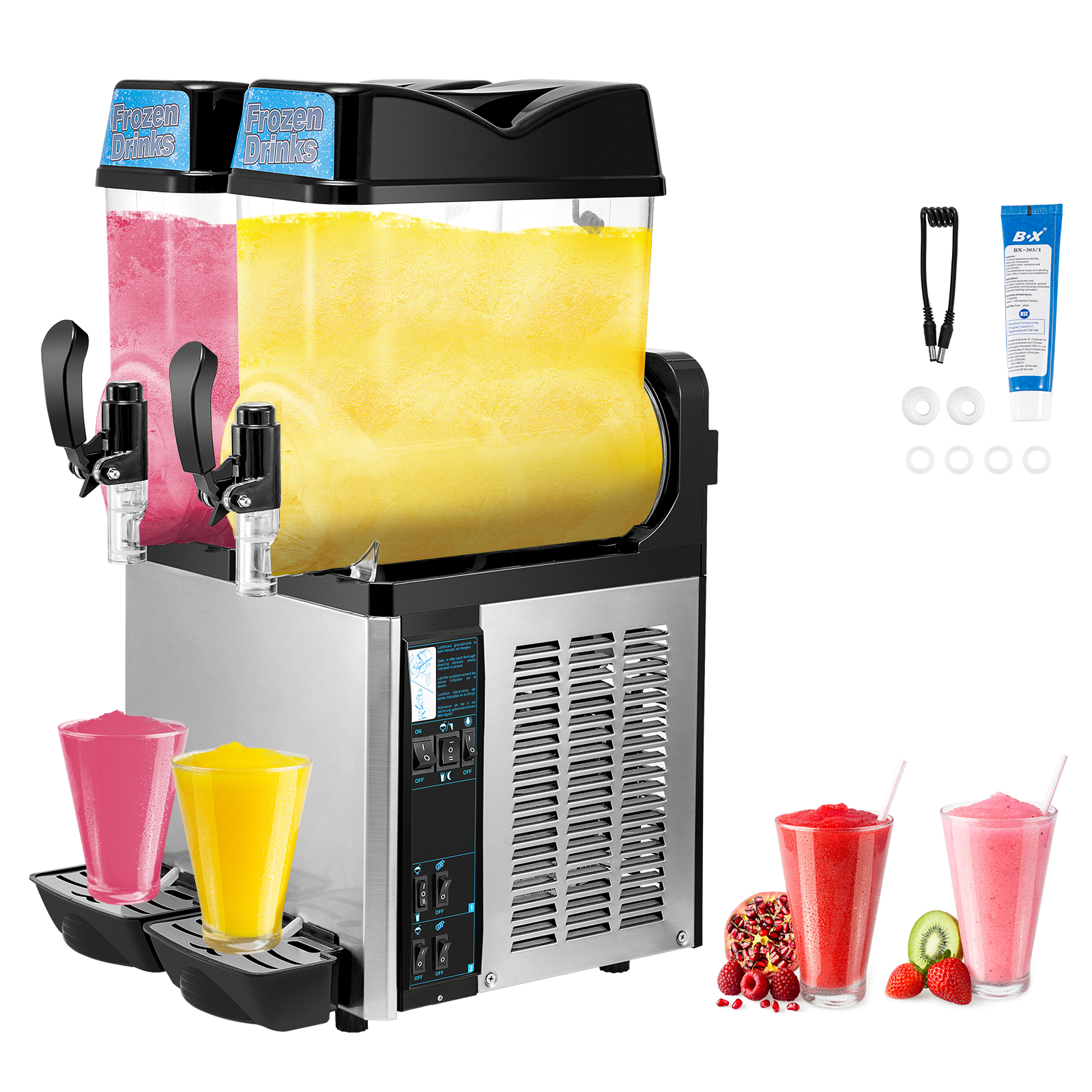 TECSPACE Commercial 1/2 Tank 12/24L Frozen Slushy Drink Maker