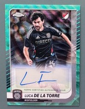 2025 Topps Chrome MLS #CA-LD Luca De La Torre Auto /199 Aqua Wave Refractor