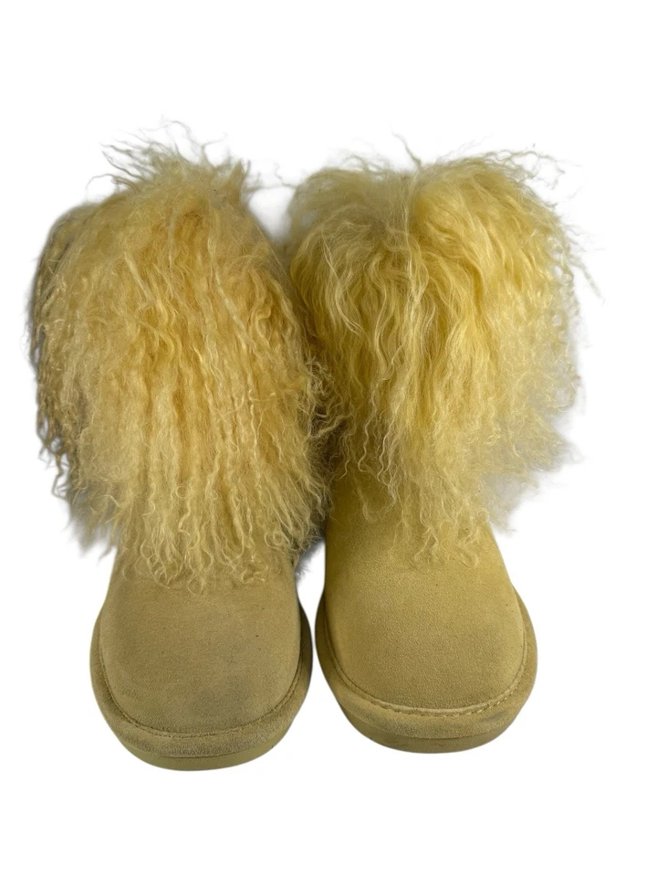 Новый Bearpaw Boo ботинки кожи замши длинный мех овчины женщин желтый размер 7 - Изображение 2 из 4