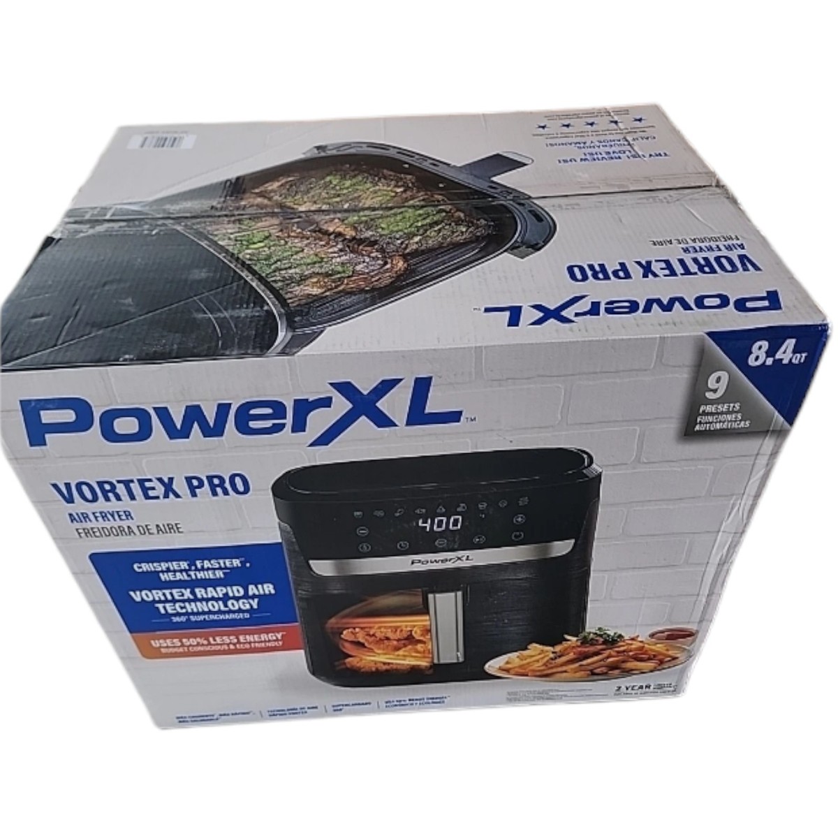 PowerXL Vortex Pro Air Fryer 🍟 Black 🍔 8.4 qt 🍕 Easy Clean Non