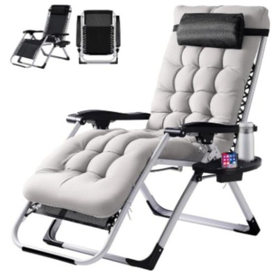 Zero Gravity Recliner Chair Foldable Patio Lounge w/Cup Holder & Cushion