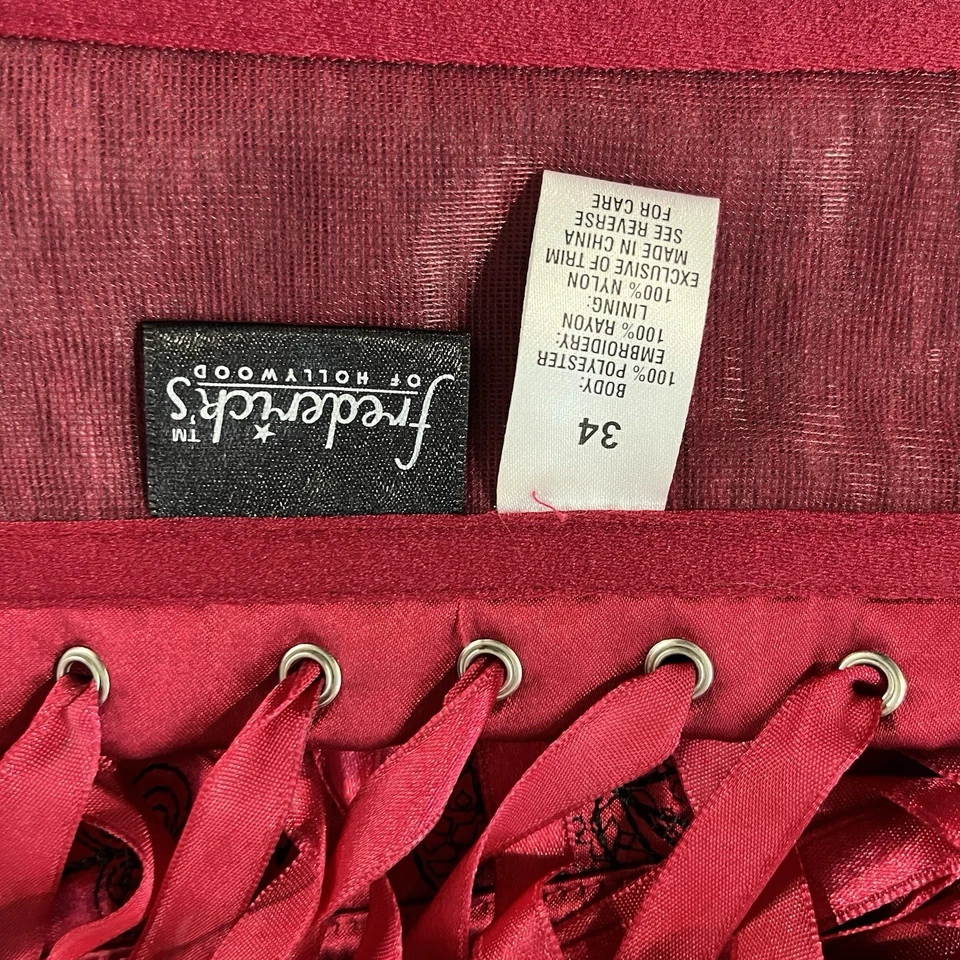 Винтажный женский корсет Fredericks Of Hollywood 34 красный бюстье без бретелек - Изображение 3 из 4