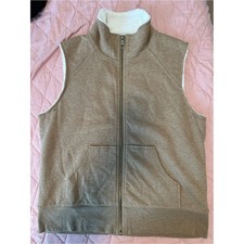 Jones New York Tan Sherpa-Lined Zip Vest for Kids size L