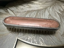 Guiloche Pink Enamel Clothes Brush Art Deco C1930, 15.5cm Length
