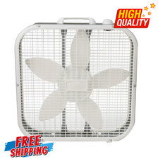 20 Classic Box Fan With Weather-resistant Motor Portable Cooling Floor White 20 Classic Box Fan With Weather-resistant Motor Portable Cooling Floor White