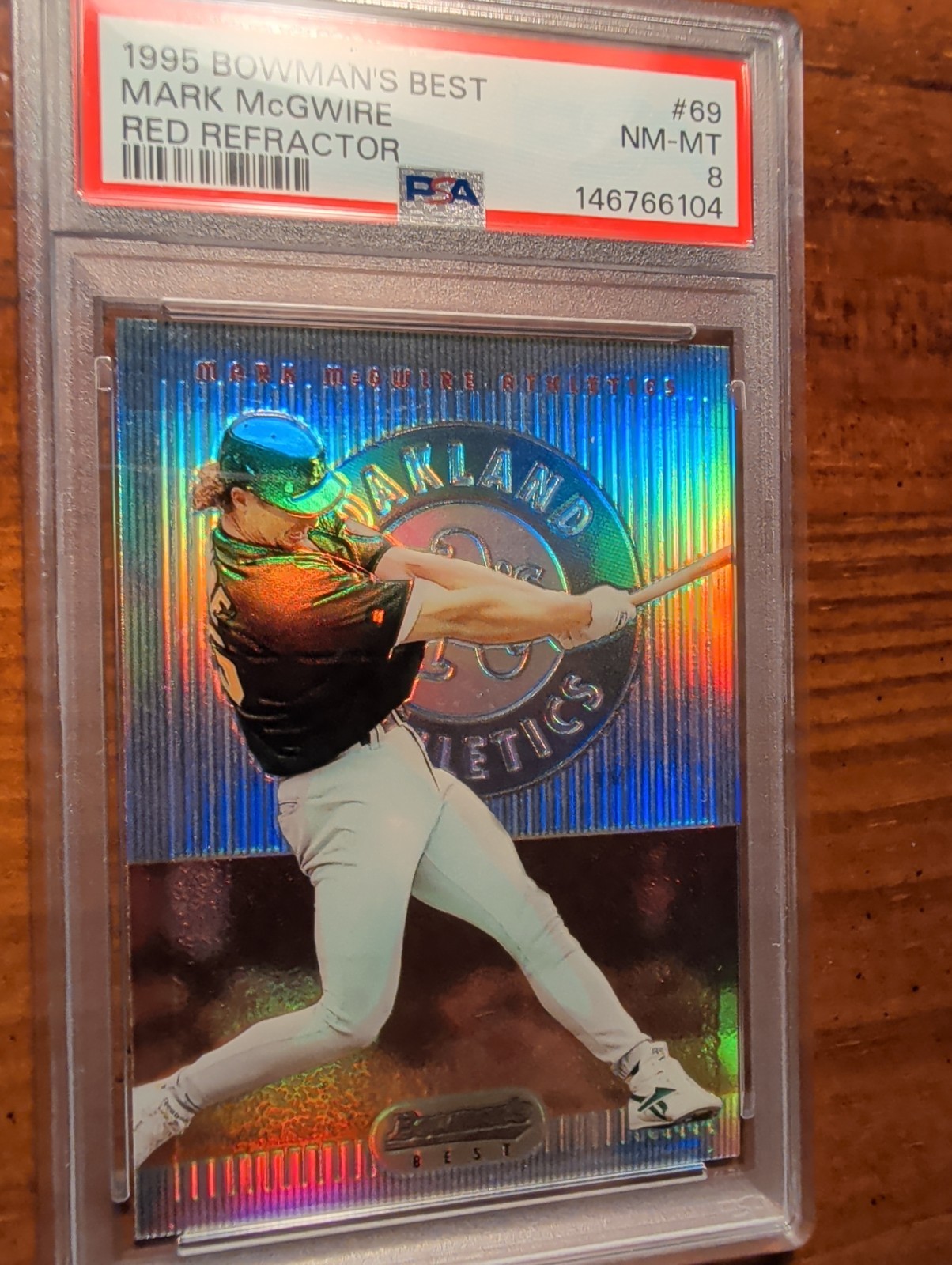 1995 Bowmans Best Refractor Mark Mcgwire PSA 8 Red Low Pop view 3