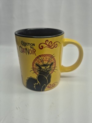 Collection du Chat Noir Mug Yellow Black Cat French Art Steinlen Poster Design