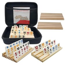 with 6 Wooden Racks/Trays, Rummy Cube with Portable Case 2-6 Players Rummy Game