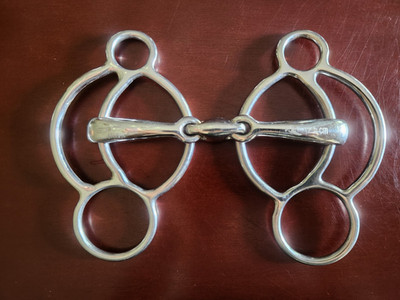 Stubben Steeltec EZ Easy Control 3-Ring Gag Bit 5'' 12.5 cm