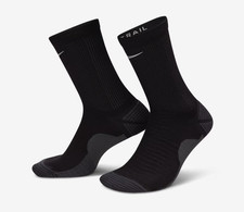 Nike Trail Running Cushioned Crew Socks Mens Size 10 - 11.5 Black HF0854 010