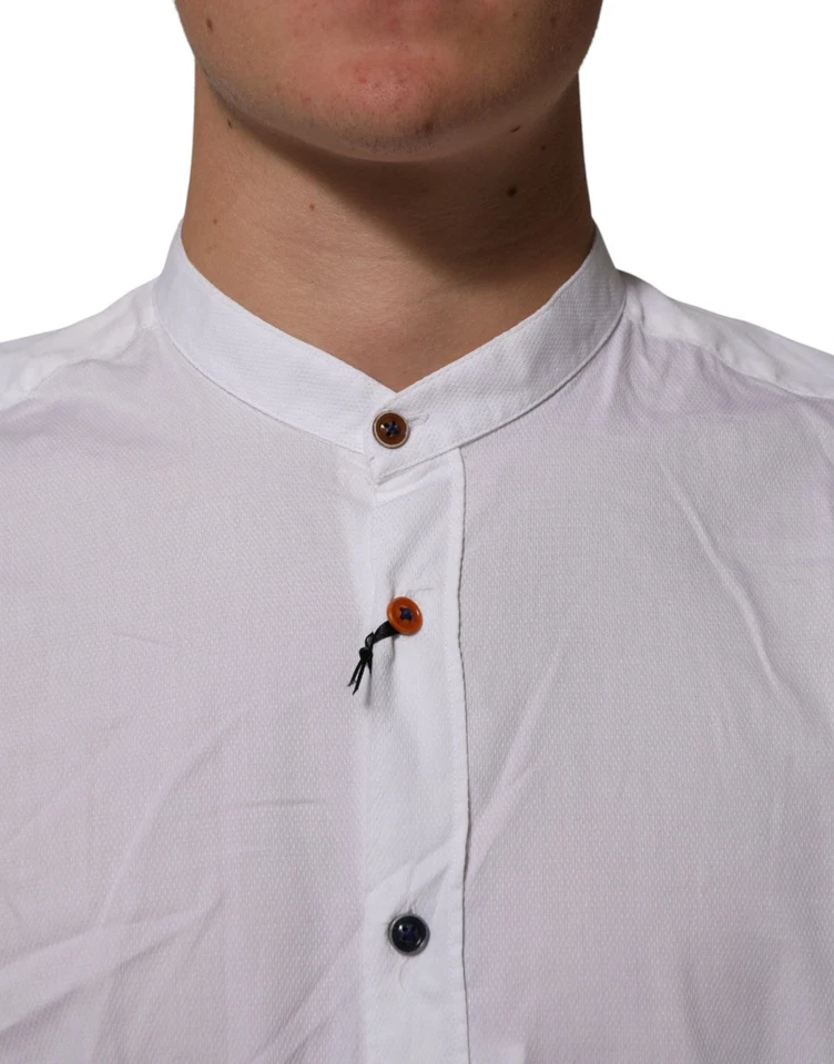 GRIS DANIELE ALESSANDRINI Camisa Blanca Mangas Largas Vestido Hombre s. Etiqueta XL 150usd Foto 4 de 4