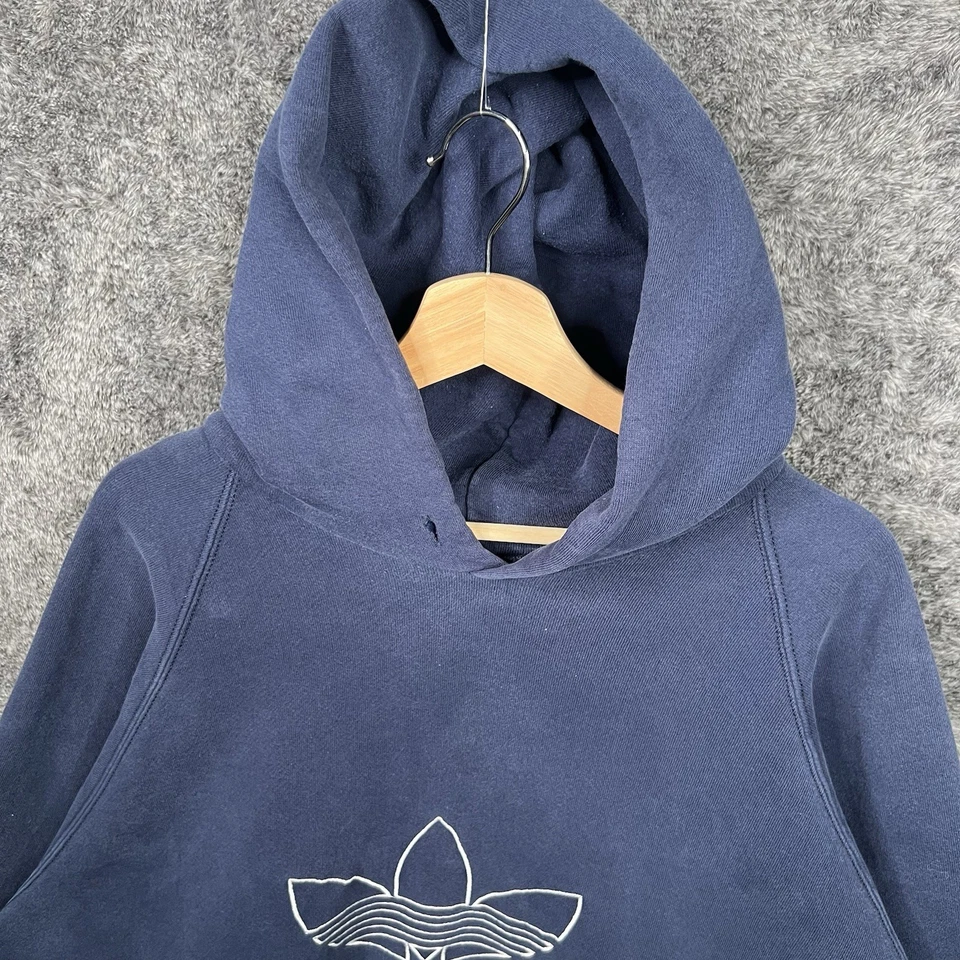 Sudadera con Capucha Adidas De Colección Años 90 Talla Grande Logo Trifolio XL Envejecida EE. UU. Foto 3 de 4