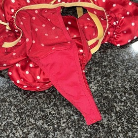 Victoria's Secret Sexy Little Things Panties Garter Small NWOT Red Dot Thong