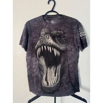The Mountain Smithsonian T-Rex Graphic T-Shirt Grey Tie Dye Mens Small T-Rex