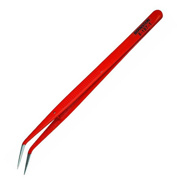 Bernstein Engineer's Tweezers 150mm Bent Tips Antiallergy Coating