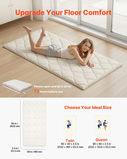 Japanese Tatami Mat, Twin Size Foldable Japanese Tatami Mattress, White