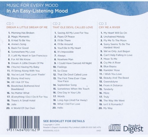 IN AN EASY-LISTENING MOOD 3 CD set - Reader's Digest - Digipak SirH70 - Picture 2 of 2
