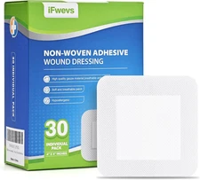 30 Bordered Gauze Pads Island Dressing 4" X 4" Wound Sterile Individual Wrapped