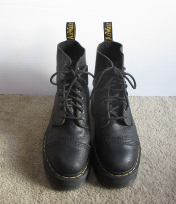 Dr. Martens Sinclair Women's Black Napa Leather Platform Lace Up Boots Sz US L 8