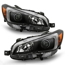 2pcs Headlight Front Left Right Driver Passenger Side Clear Lens Black Projector