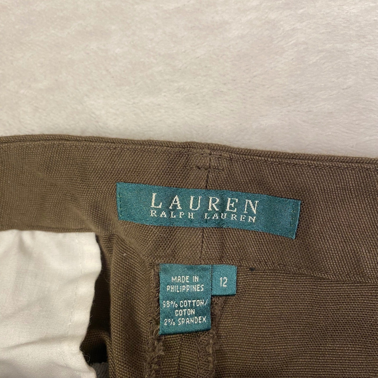 Lauren Ralph Lauren Classic Fit Sepia Olive Stretch Dress Pants Size 12 NWT thumbnail 3