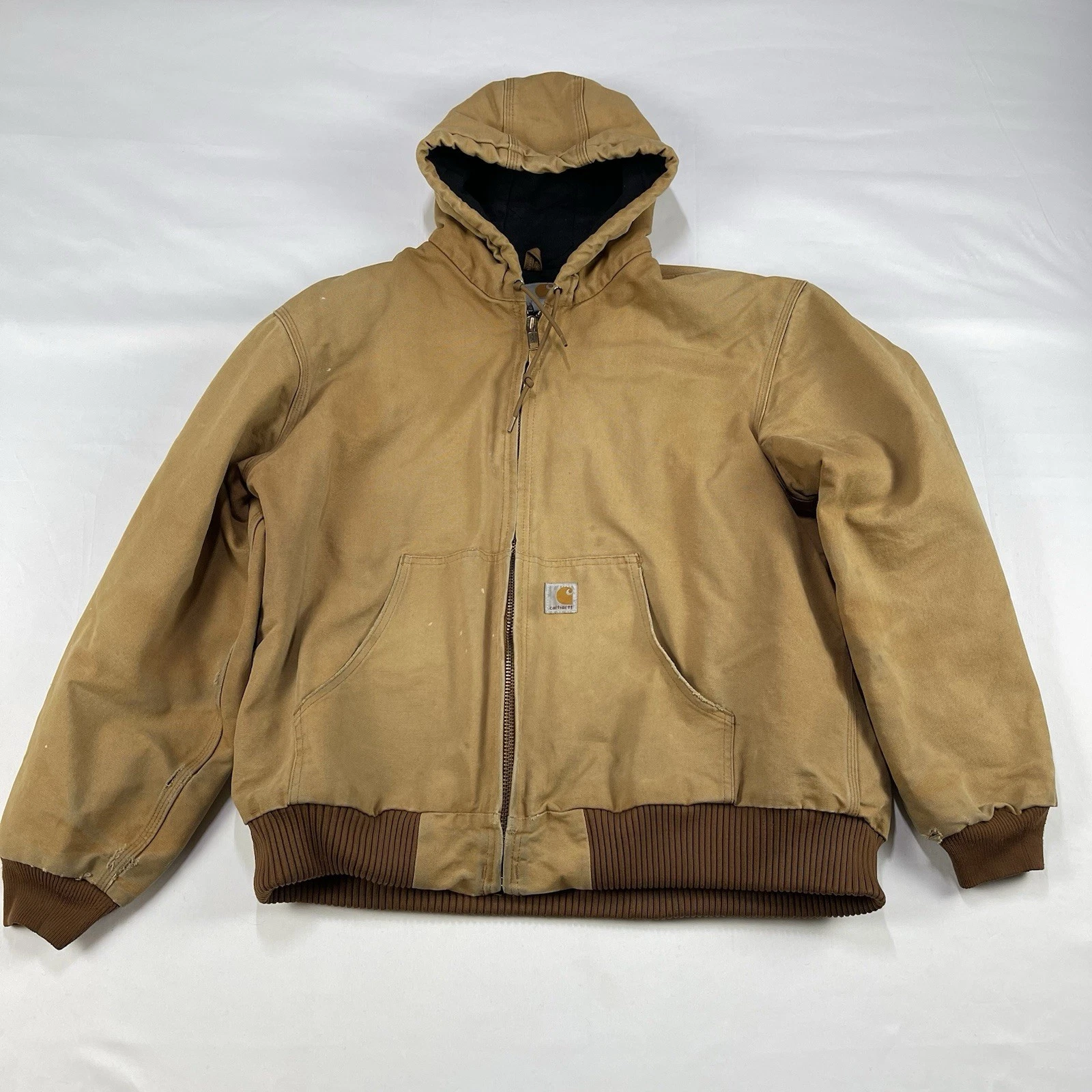 Carhartt Insulated Jacket Coat Hooded J140-BRN Work Tan Canvas (XL)