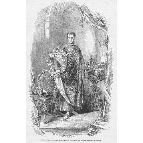 The Emperor of Austria - Antique Print 1848