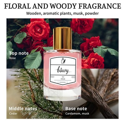 Men's Eau de Parfum 50ml, Woody Floral, Rose & Cedarwood, Unique Signature Scent
