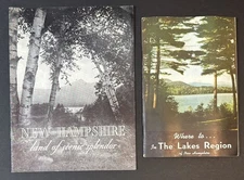 Lot of (2) Old NEW HAMPSHIRE Lakes Region Travel Brochures Many Photos, Ads