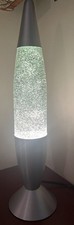 VTG Retro 2001 Glitter Lava Lamp Aquamarine and Silver 19" Tall Base 4.5" EUC
