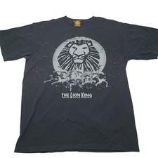 Vintage Y2K Disney Lion King Size Medium Broadway Musical T-Shirt Black Cotton