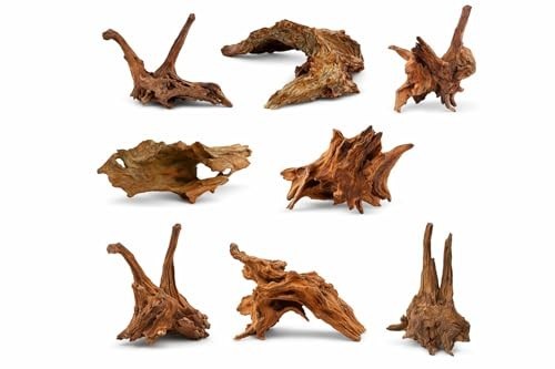 Azil Legno Naturale Driftwood 9''-12'' (2 Pezzi) - Decorazione Acquario Perfetto per Fis