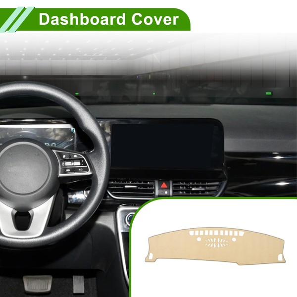 Dashboard-Abdeckung FüR Kia Seltos 2024-2025 Ohne Hud Flanell Beige 1 StüCk-image
