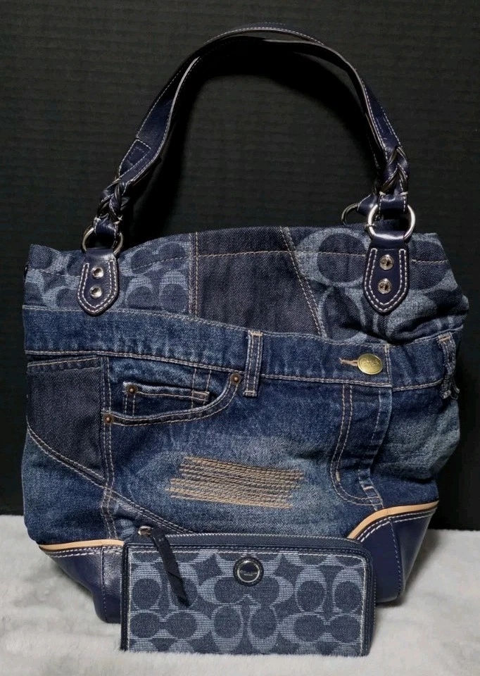 25+ Coach Denim Exterior Tote Bags & Handbags for Women for sale