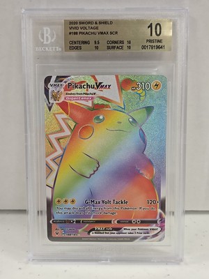 Pikachu Vmax Rainbow Vivid Voltage 188/185 Beckett Pristine