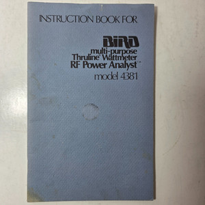 1979 Instruction Book for BIRD Model 4381 RF Power Analyst