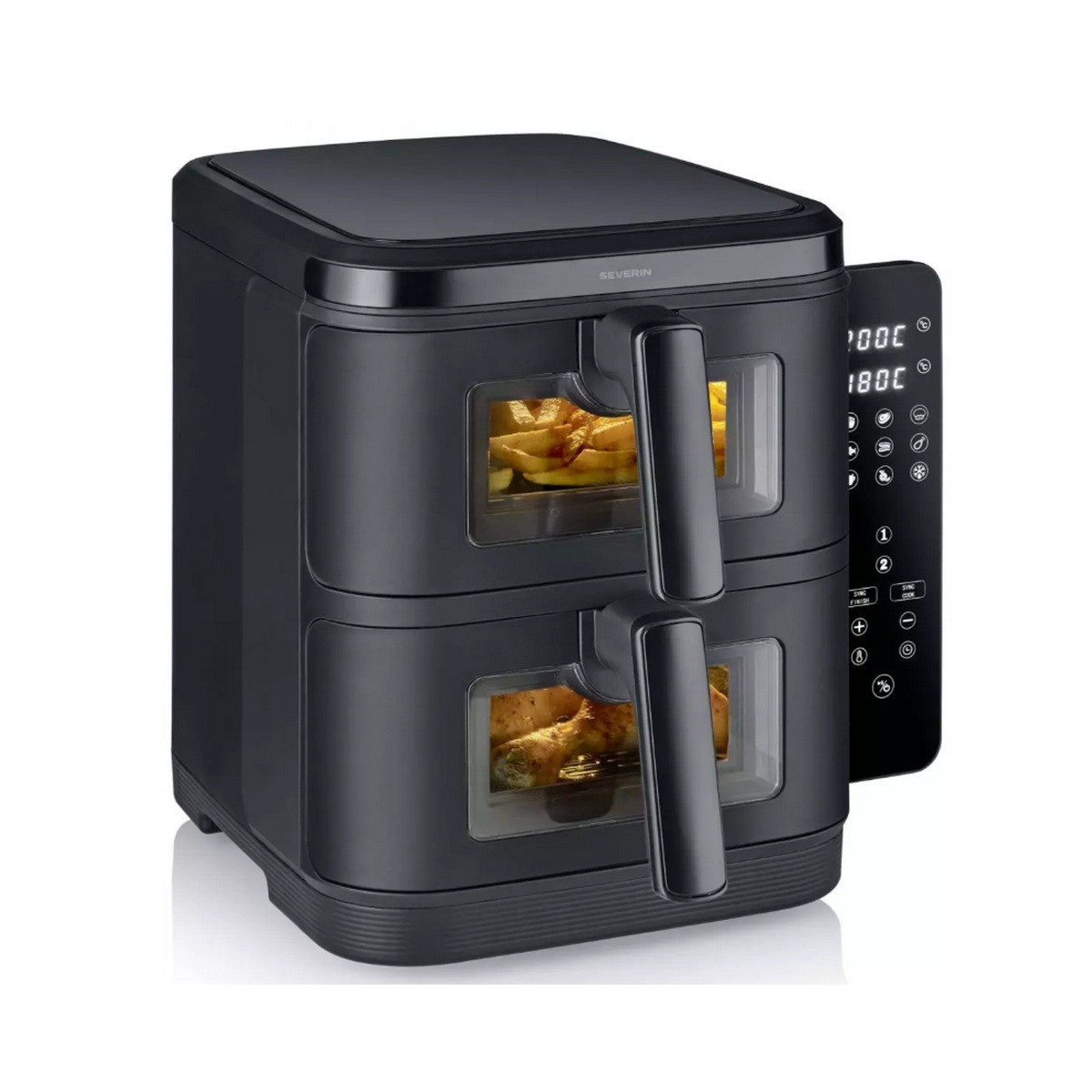 Friteuse sans huile Severin FR2468 noire de 2x5.5l et 2600w