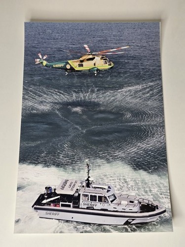 LASD Rescue 5 N950DG Sea King Sheriff Boat 8x12 Evans Archive Photo Collectible