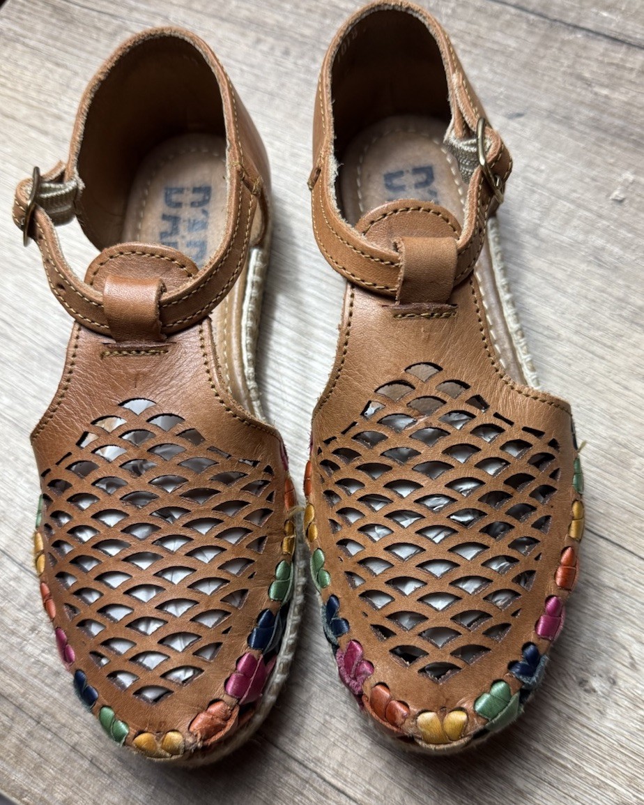 APL SANDALI SCARPE DARTE MEXICO HUARACHE DONNA MARRONE MULTICOLORE