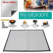 Large BBQ Fire Pit Mat Square Fireproof Grill Mat for Decking Grass Patio Shield