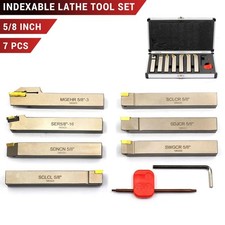 5/8" Indexable Metal Lathe Turning Tool Holder Threading Boring Carbide Inserts