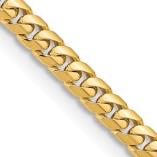 Men's 5.5mm 14K Yellow Gold Solid Miami Cuban Curb Chain Bracelet