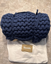 BEARABY Weighted Knit Blanket Organic COTTON NAPPER 15 lbs MIDNIGHT BLUE