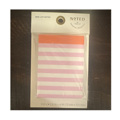 Post-it Mini List Notes 100 Sheets 2.9 x 4 in Pink Stripes NTD8-34-3