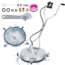 24" Pressure Washer Surface Cleaner with Dual Handle, 4 Wheels, 3/8" Quick Co...